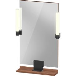 Duravit Sivida zrkadlo 45x65 cm odĺžnikový s osvetlením čierna-dreva SV74200BD790000