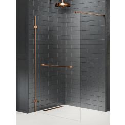 New Trendy Avexa Copper Brushed stena sprchového kúta walk -in 130 cm medená brúsený/sklo priehľadné EXK-7162