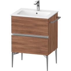 Duravit Sivida skrinka 61x47.7x59.1 cm závesná kúpeľňová skrinka pod umývadlo orech-chrómová SV4643010790000