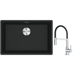 Súprava granitový drez Franke Maris 125.0687.256, kuchynská batéria Franke Lina 115.0626.085