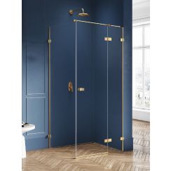 New Trendy Avexa Gold Brushed sprchovací kút 120x100 cm štvorcová zlatá brúsené/priehľadné sklo EXK-1771