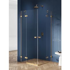New Trendy Avexa Gold Brushed sprchovací kút 120x90 cm štvorcová zlatá brúsené/priehľadné sklo EXK-1789