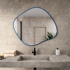 Baltica Design Tiny Border Stain III zrkadlo 80x70 cm modrá 5904107931876