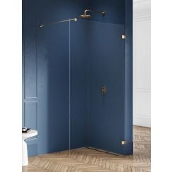 New Trendy Avexa Gold Brushed stena sprchového kúta walk -in 130 cm zlatá brúsený/sklo priehľadné EXK-7018