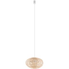 Nowodvorski Lighting Rattan závesné svietidlo 1x25 W biela-drevená 11155