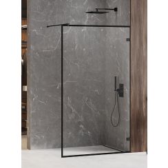 New Trendy Avexa Black stena sprchového kúta walk -in 130 cm čierna matný/sklo priehľadné EXK-2054