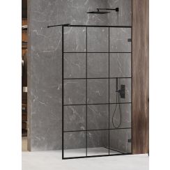 New Trendy Avexa Black stena sprchového kúta walk -in 130 cm čierna matný/sklo priehľadné EXK-2026