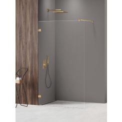 New Trendy Avexa Gold Shine XR stena sprchového kúta walk -in 140 cm zlatá lesklý/sklo priehľadné EXK-6983