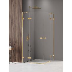New Trendy Avexa Gold Shine XR sprchovací kút 120x90 cm štvorcová zlatá lesklé/priehľadné sklo EXK-6831