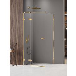 New Trendy Avexa Gold Shine XR sprchovací kút 120x110 cm štvorcová zlatá lesklé/priehľadné sklo EXK-6808