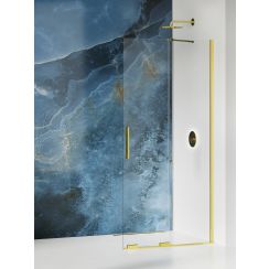 New Trendy Smart Light Gold stena sprchového kúta walk -in 140 cm zlatá lesklý/sklo priehľadné EXK-4299-WU