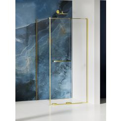 New Trendy Smart Light Gold sprchovací kút 150x90 cm štvorcová zlatá lesklé/priehľadné sklo EXK-6718