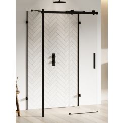 New Trendy Softi X Black sprchovací kút 120x100 cm štvorcová čierna matné/priehľadné sklo EXK-5441