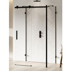 New Trendy Softi X Black sprchovací kút 140x80 cm štvorcová čierna matné/priehľadné sklo EXK-5450