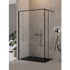 New Trendy New Modus Black stena sprchového kúta walk -in 140 cm čierna matný/sklo priehľadné EXK-5587