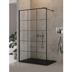 New Trendy New Modus Black stena sprchového kúta walk -in 120 cm čierna matný/sklo priehľadné EXK-5550