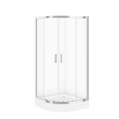Cersanit Iva sprchový kút so sprchovou vaničkou 90x90 cm polkruhová chromová lesklé/priehľadné sklo S601-202