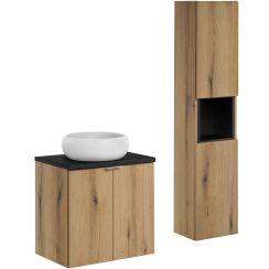 Súprava skrinka Comad Nova Oak NOVA OAK A 80-03-2D(W80-01A), skrinka Comad Nova Oak NOVA OAK A 82-60-2D, UN-WIKI-SW, NOVA BLACK B 89-60, NOVA BLACK A 83-27-Q(W83-04D)