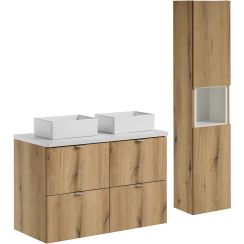 Súprava skrinka Comad Nova Oak NOVA OAK A 82-50-2S, skrinka Comad Nova Oak NOVA OAK A 80-03-2D(W80-01A), NOVA WHITE 89-100, UN-GAJA35-SW 78570A(35), NOVA WHITE 83-27-Q