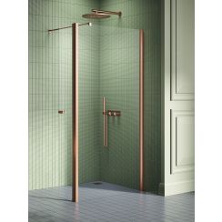 New Trendy New Soleo Copper Brushed stena sprchového kúta walk -in 120 cm medená brúsený/sklo priehľadné K-2123