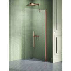 New Trendy New Soleo Copper Brushed stena sprchového kúta walk -in 120 cm medená brúsený/sklo priehľadné K-2106