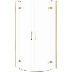 Cersanit City sprchovací kút 90x90 cm polkruhová zlatá lesklé/priehľadné sklo S584-073