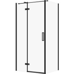 Cersanit City sprchovací kút 100x80 cm štvorcová čierna matné/priehľadné sklo S584-097