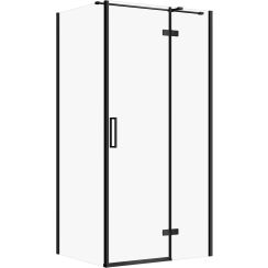 Cersanit City sprchovací kút 100x80 cm štvorcová čierna matné/priehľadné sklo S584-096