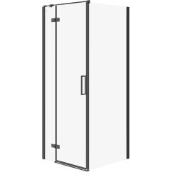Cersanit City sprchovací kút 80x80 cm obdĺžniková čierna matné/priehľadné sklo S584-106