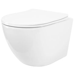 Rea Carlo Mini wc misa závesné bez oplachovacieho kruhu s vírivým splachovaním biela lesklá REAC1260