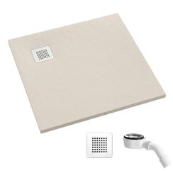 Schedpol Kalait Cashmere Stone štvorcová sprchová vanička 100x100 cm béžová 33102PKSTM2