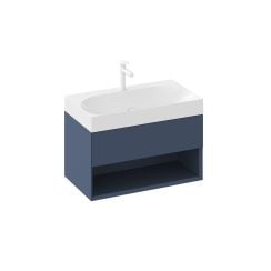 Ravak Lite skrinka 80x45x43 cm závesná kúpeľňová skrinka pod umývadlo modrá X000001863