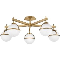 Elstead Lighting Hollis stropné svietidlo 5x40 W biela-mosadzná HK-HOLLIS-5-O-HB