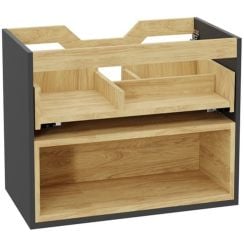Excellent Tuto 2.0 korpus skrinky 60x46.5x50 cm závesná kúpeľňová skrinka pod umývadlo sivá-dub MLEX.2171.600.GRBL
