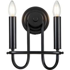 Elstead Lighting Capitol Hill nástenná lampa 2x40 W čierna KL-CAPITOL-HILL2-BLK
