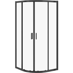 Cersanit Arteco sprchovací kút 90x90 cm polkruhová čierna matné/priehľadné sklo S913-014