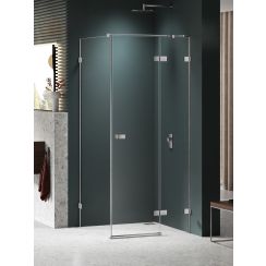 New Trendy Avexa Nickel Brushed sprchovací kút 120x80 cm štvorcová brúsené/priehľadné sklo EXK-8506