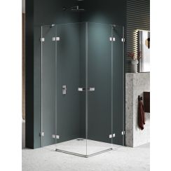 New Trendy Avexa Nickel Brushed sprchovací kút 120x110 cm štvorcová brúsené/priehľadné sklo EXK-8550