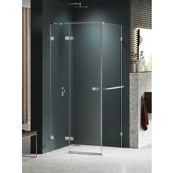 New Trendy Avexa Nickel Brushed sprchovací kút 120x100 cm štvorcová brúsené/priehľadné sklo EXK-8683