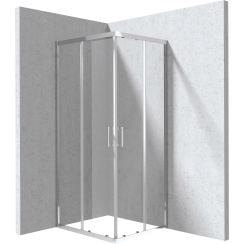 Deante Funkia Evo sprchovací kút 90x80 cm štvorcová chromová lesklé/priehľadné sklo KYC_0089P