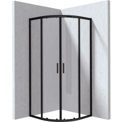 Deante Funkia Evo sprchovací kút 80x80 cm polkruhová čierna matné/priehľadné sklo KYP_N088P