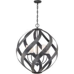 Quintiesse Blacksmith závesné svietidlo 5x40 W čierna-opálová QN-BLACKSMITH-5P-OBK
