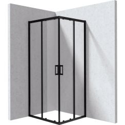 Deante Funkia Evo sprchovací kút 90x80 cm štvorcová čierna matné/priehľadné sklo KYC_N089P