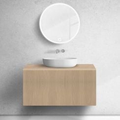 Oltens Lun skrinka 100x44.7x52 cm závesná kúpeľňová skrinka pod umývadlo dub 60029060