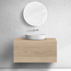 Oltens Lun skrinka 100x44.7x52 cm závesná kúpeľňová skrinka pod umývadlo dub 60034060