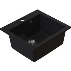 Ruvetti Ditto granitový drez 49x45 cm čierna 3001D_BC50_W