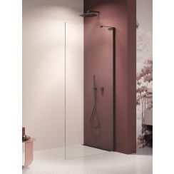 New Trendy Nesta Black stena sprchového kúta walk -in 120 cm čierna matný/sklo priehľadné K-1727-WL
