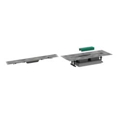 Súprava lineárny odtok Hansgrohe uBox Universal 56021180, vonkajší prvok odtoku Hansgrohe RainDrain Rock 56034000