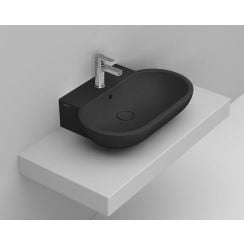 Ceramica Dolomite Mirto umývadlo 65x46 cm oválny umývadlo na nábytok čierna D461481