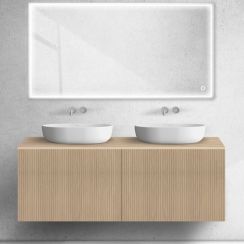 Oltens Lun Rilla skrinka 140x44.7x52 cm závesná kúpeľňová skrinka pod umývadlo dub 60039060